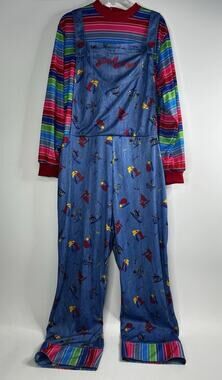 Spirit Halloween Chucky Costume Adult L/XL Overalls Cosplay Spooky Kidcore